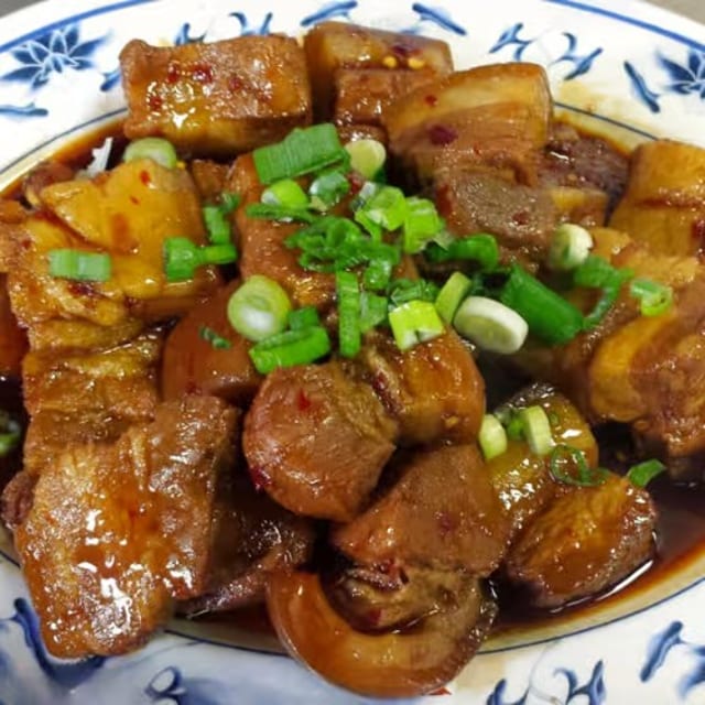 Soy Sauce Sugar Braised Pork Belly.