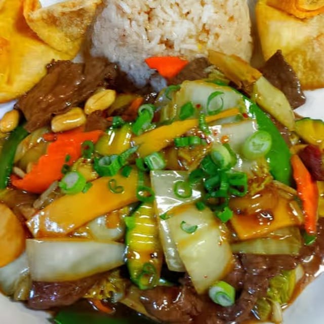 Kung Pao Beef or Shrimp.