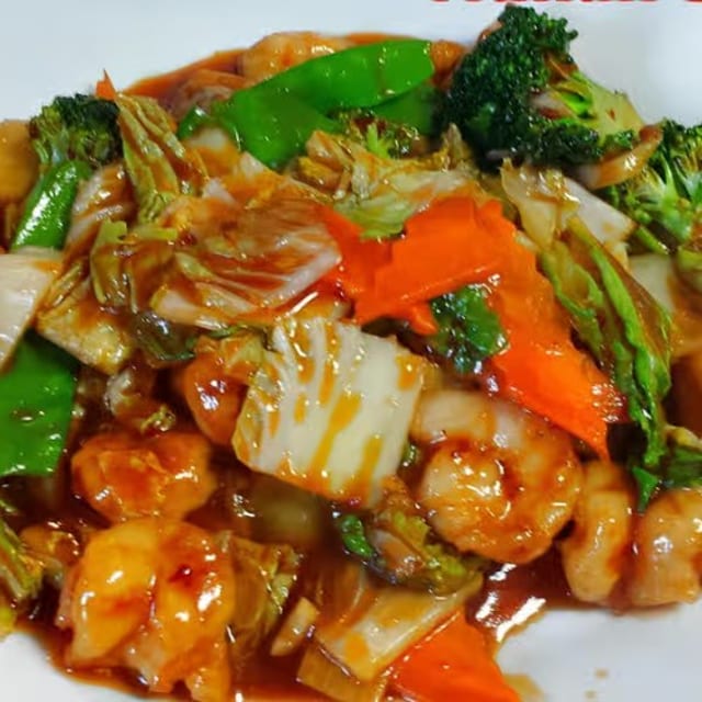 Hunan Beef or Shrimp.